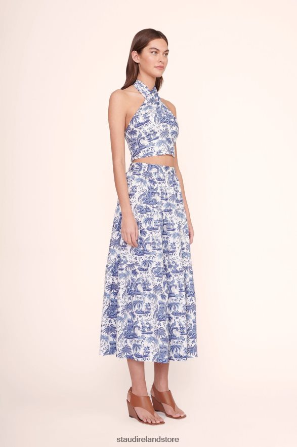 Women Clothing Blue Toile STAUD SMOCKED KAI TOP H8RLPJ344
