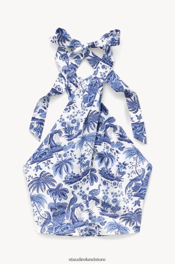 Women Clothing Blue Toile STAUD SMOCKED KAI TOP H8RLPJ344