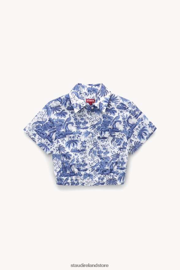 Women Clothing Blue Toile STAUD TRANSIT TOP H8RLPJ432