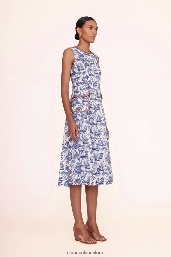 Women Clothing Blue Toile Whiskey STAUD BAIT DRESS H8RLPJ297