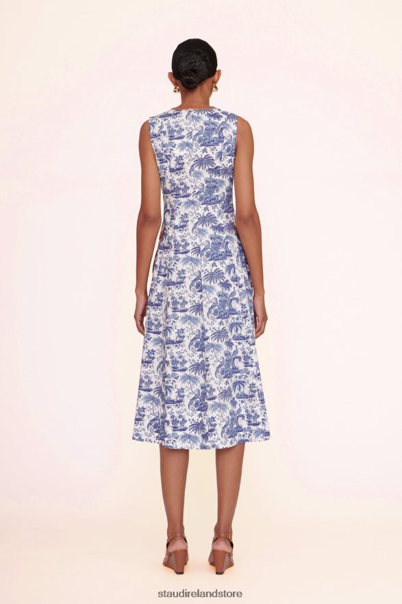 Women Clothing Blue Toile Whiskey STAUD BAIT DRESS H8RLPJ297