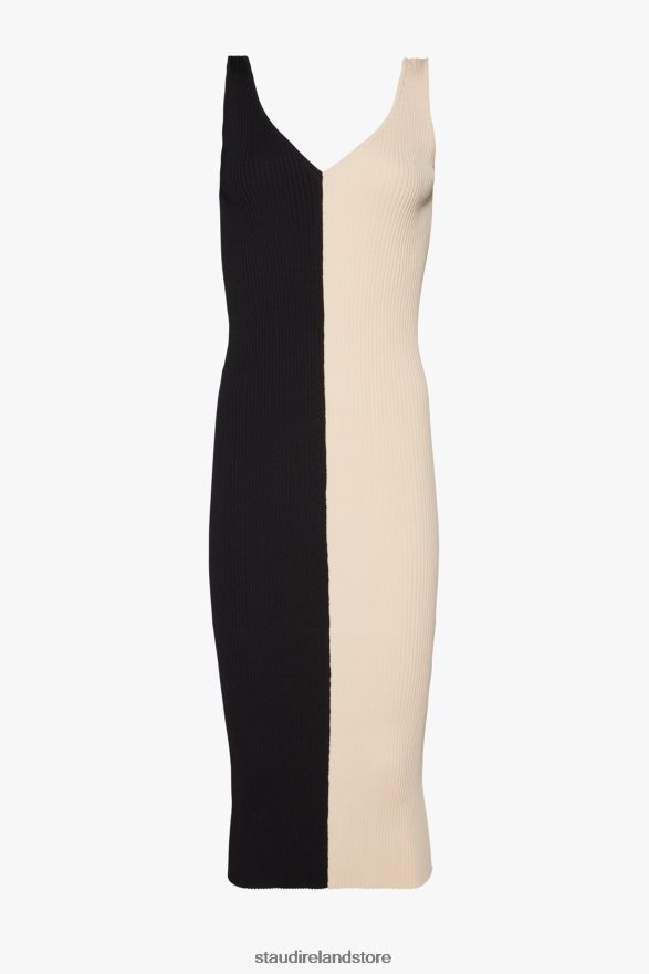 Women Clothing Buff Black STAUD DANA DRESS H8RLPJ127