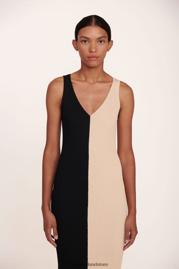 Women Clothing Buff Black STAUD DANA DRESS H8RLPJ127