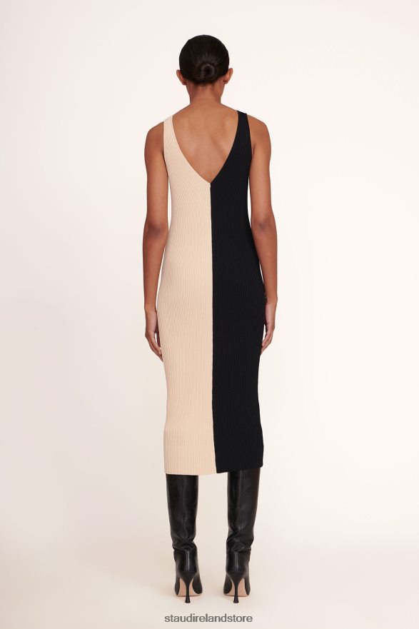 Women Clothing Buff Black STAUD DANA DRESS H8RLPJ127