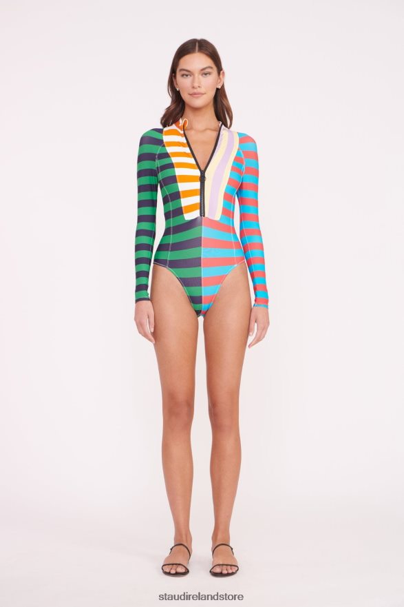 Women Clothing Cabana Stripe Multi STAUD AMALIA RASH GUARD H8RLPJ686
