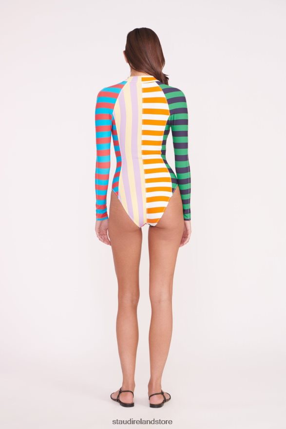 Women Clothing Cabana Stripe Multi STAUD AMALIA RASH GUARD H8RLPJ686