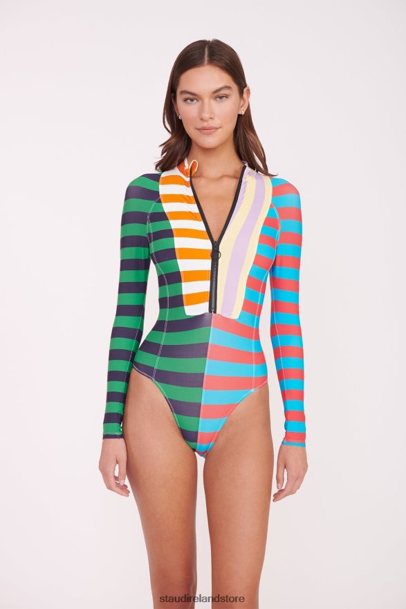 Women Clothing Cabana Stripe Multi STAUD AMALIA RASH GUARD H8RLPJ686