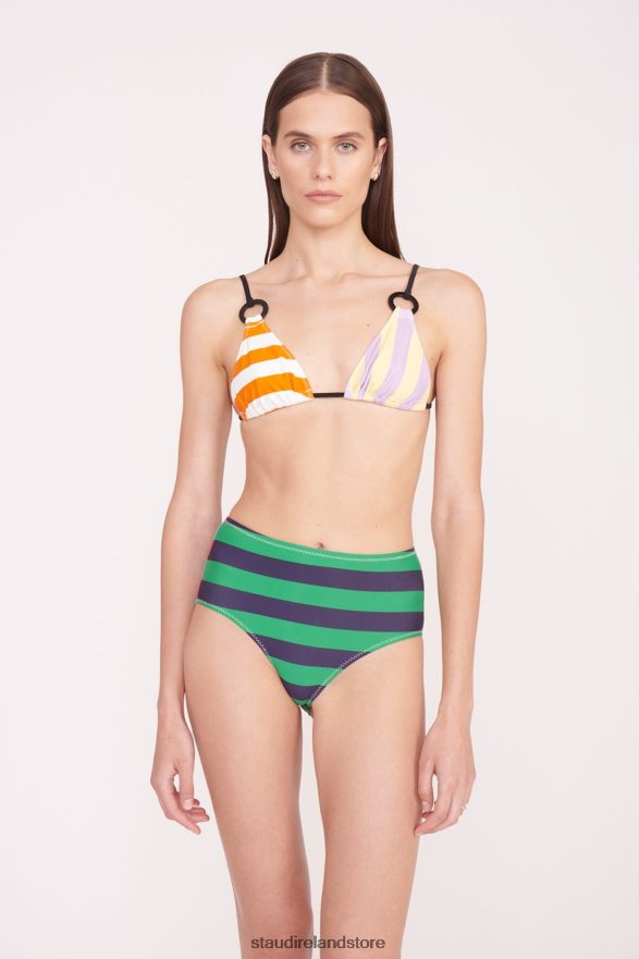 Women Clothing Cabana Stripe Multi STAUD DEVON HIGH RISE BIKINI BOTTOM H8RLPJ690