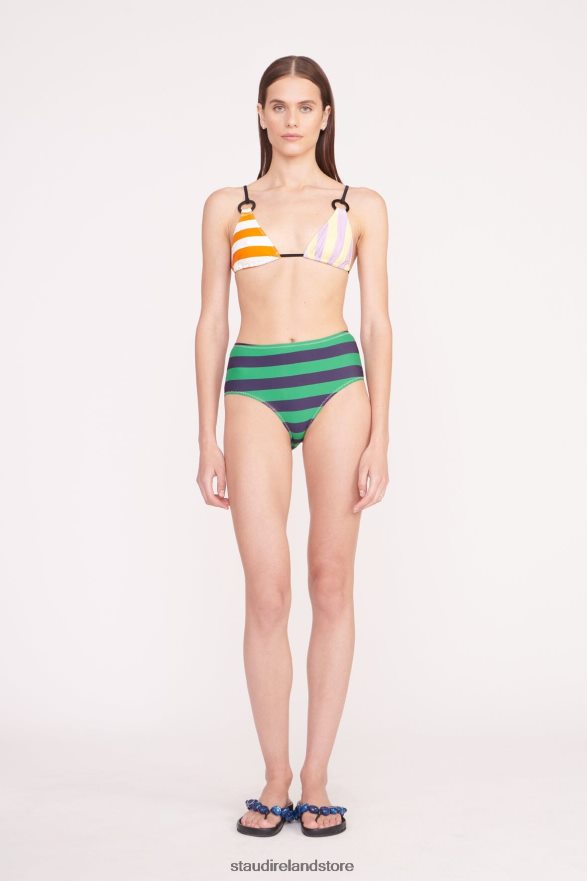 Women Clothing Cabana Stripe Multi STAUD DEVON HIGH RISE BIKINI BOTTOM H8RLPJ690