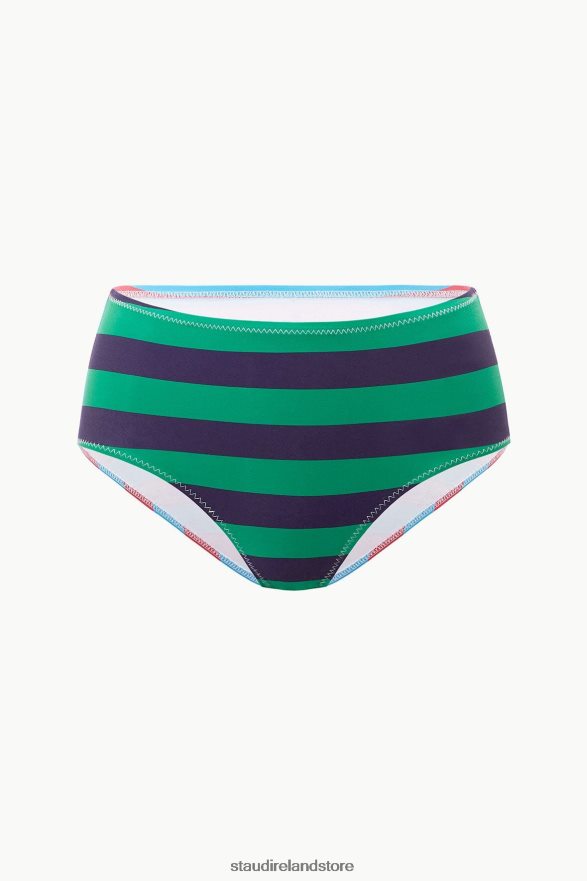 Women Clothing Cabana Stripe Multi STAUD DEVON HIGH RISE BIKINI BOTTOM H8RLPJ690
