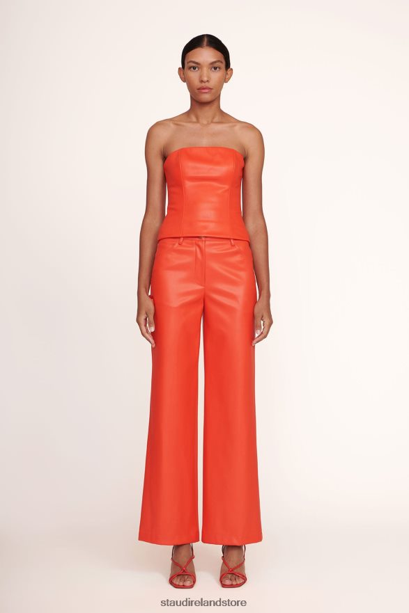 Women Clothing Cherry Vegan Leather STAUD DOMINO PANT H8RLPJ556