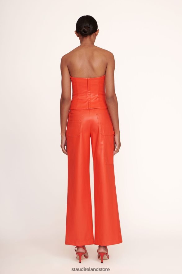 Women Clothing Cherry Vegan Leather STAUD DOMINO PANT H8RLPJ556