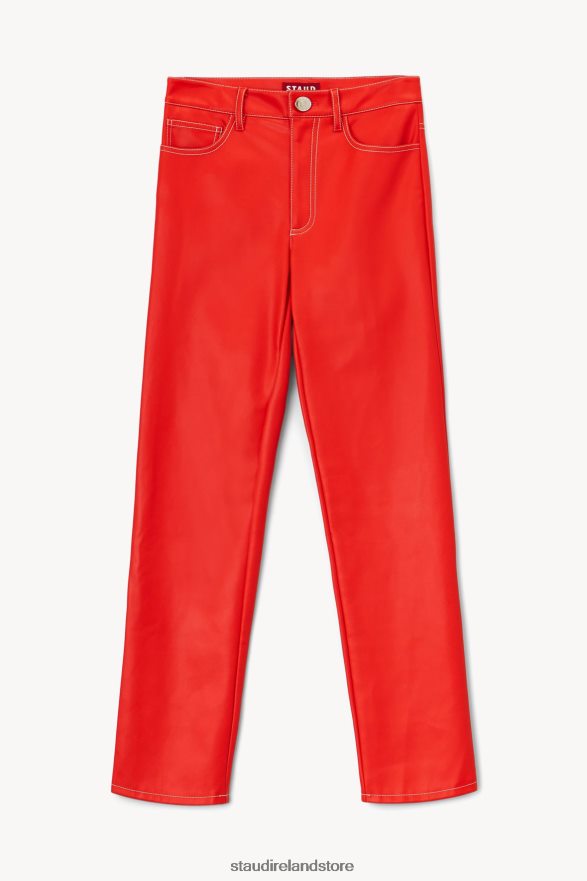 Women Clothing Cherry Vegan Leather STAUD ELLIOT PANT H8RLPJ558