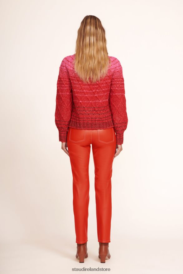 Women Clothing Cherry Vegan Leather STAUD ELLIOT PANT H8RLPJ558