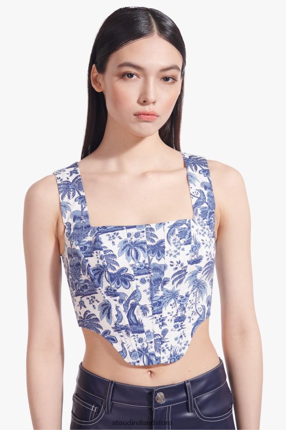 Women Clothing China Blue Toile STAUD ALICE TOP H8RLPJ456