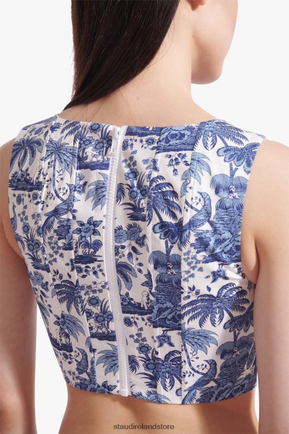 Women Clothing China Blue Toile STAUD ALICE TOP H8RLPJ456