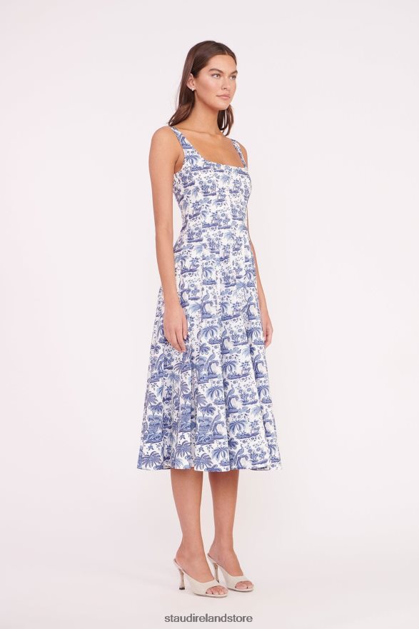 Women Clothing China Blue Toile STAUD WELLS DRESS H8RLPJ49
