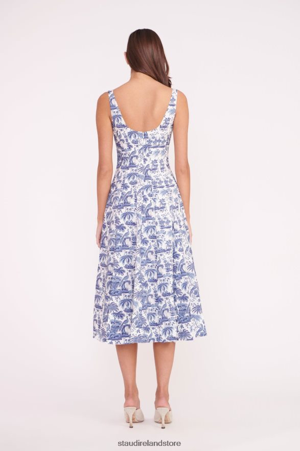 Women Clothing China Blue Toile STAUD WELLS DRESS H8RLPJ49