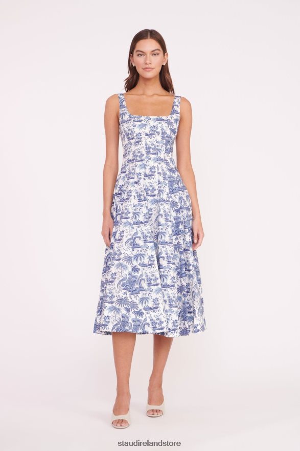 Women Clothing China Blue Toile STAUD WELLS DRESS H8RLPJ49