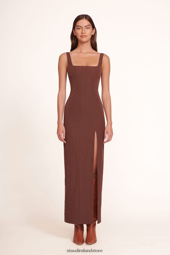 Women Clothing Chocolate STAUD PORTRAIT DRESS H8RLPJ291