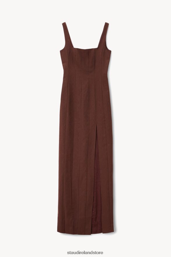 Women Clothing Chocolate STAUD PORTRAIT DRESS H8RLPJ291