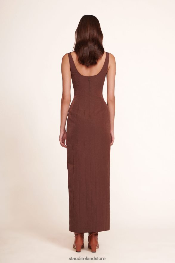 Women Clothing Chocolate STAUD PORTRAIT DRESS H8RLPJ291