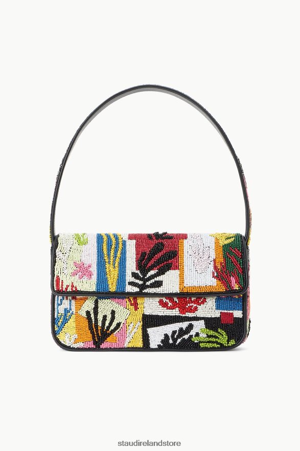 Women Clothing Coral Patchwork STAUD TOMMY BEADED BAG H8RLPJ720