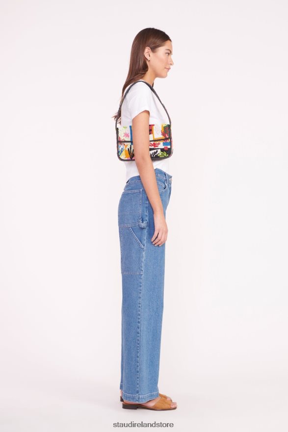Women Clothing Coral Patchwork STAUD TOMMY BEADED BAG H8RLPJ720