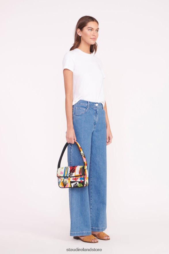 Women Clothing Coral Patchwork STAUD TOMMY BEADED BAG H8RLPJ720