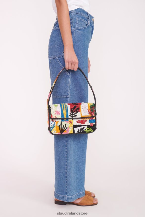 Women Clothing Coral Patchwork STAUD TOMMY BEADED BAG H8RLPJ720