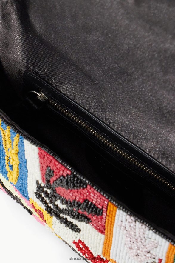 Women Clothing Coral Patchwork STAUD TOMMY BEADED BAG H8RLPJ720