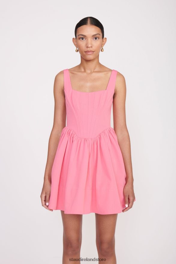 Women Clothing Coral Pink STAUD LANDSCAPE DRESS H8RLPJ151