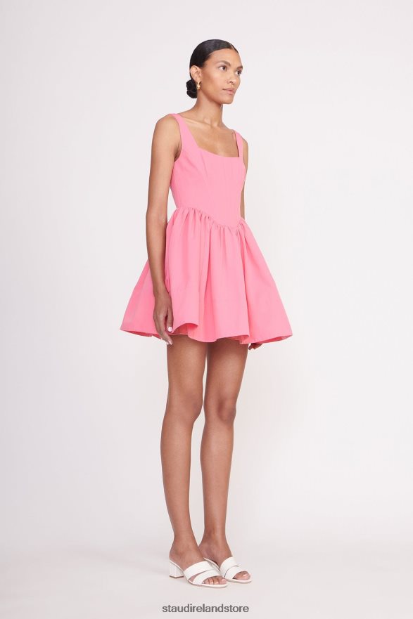 Women Clothing Coral Pink STAUD LANDSCAPE DRESS H8RLPJ151