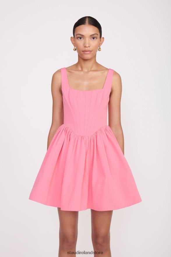 Women Clothing Coral Pink STAUD LANDSCAPE DRESS H8RLPJ151