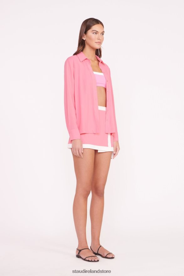 Women Clothing Coral Pink STAUD MIRIAM COVERUP TOP H8RLPJ710