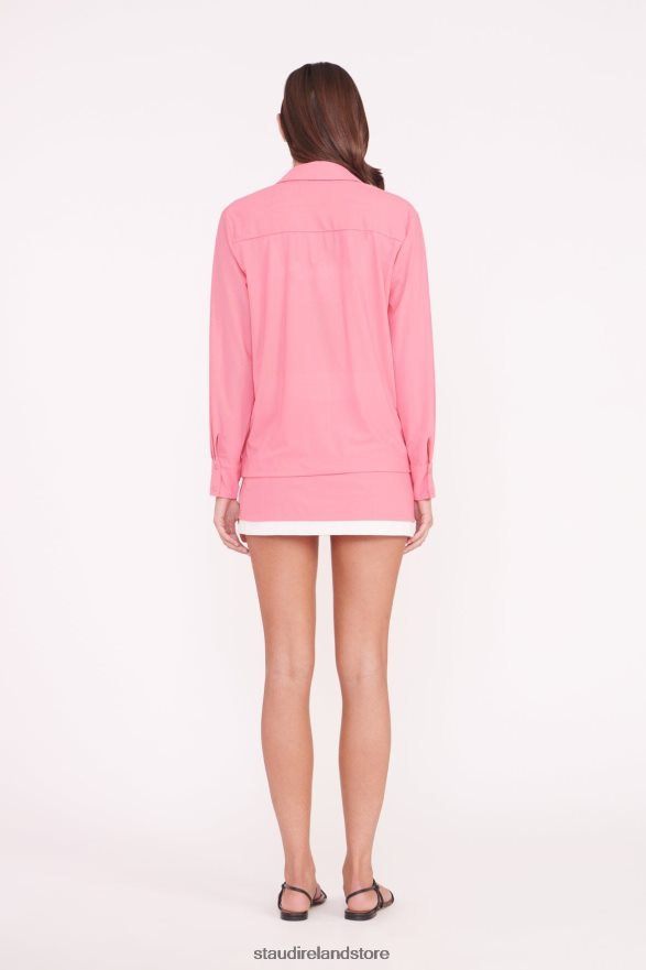 Women Clothing Coral Pink STAUD MIRIAM COVERUP TOP H8RLPJ710
