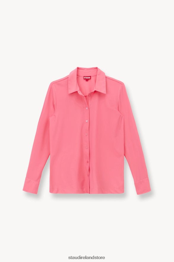 Women Clothing Coral Pink STAUD MIRIAM COVERUP TOP H8RLPJ710
