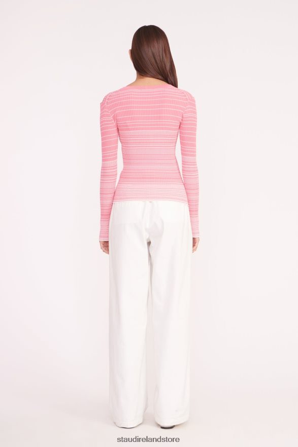 Women Clothing Coral Pink White STAUD CARGO SWEATER H8RLPJ571