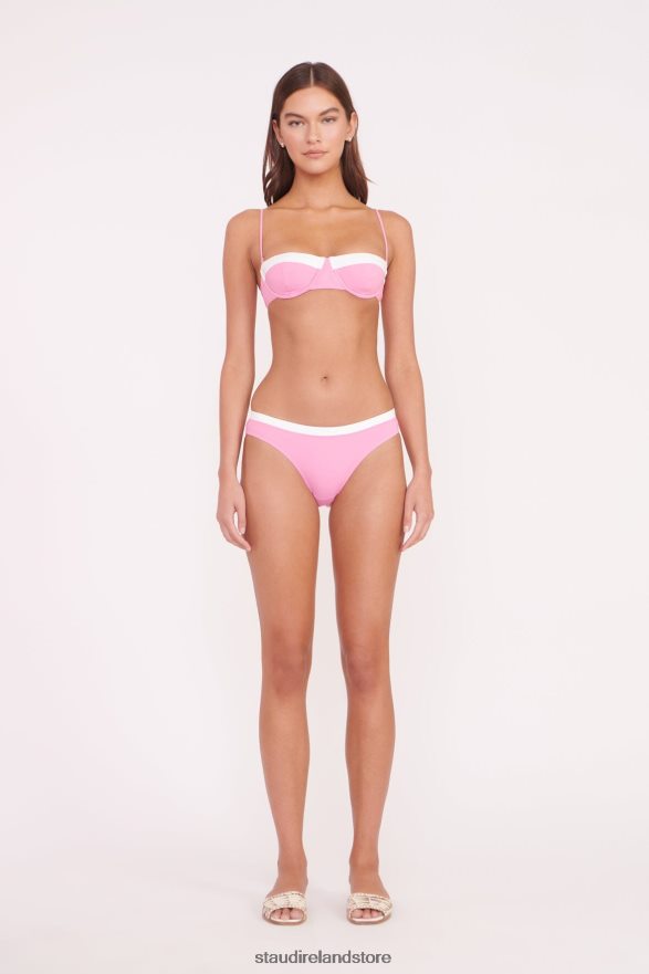 Women Clothing Coral Pink White STAUD GEMMA BIKINI BOTTOM H8RLPJ673