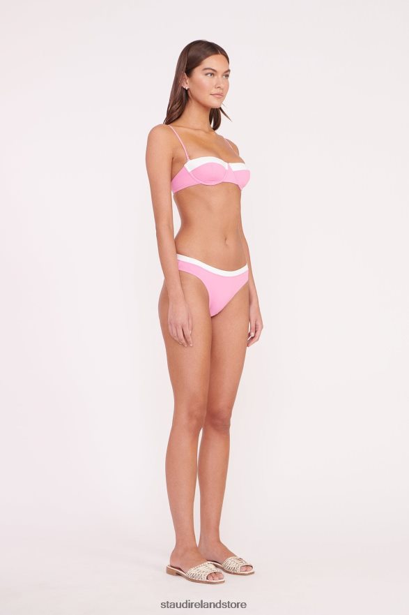 Women Clothing Coral Pink White STAUD GEMMA BIKINI BOTTOM H8RLPJ673