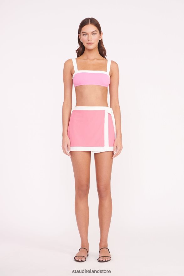 Women Clothing Coral Pink White STAUD GRETCHEN COVERUP WRAP SKIRT H8RLPJ734