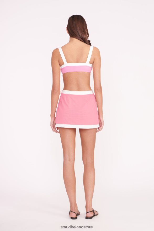 Women Clothing Coral Pink White STAUD GRETCHEN COVERUP WRAP SKIRT H8RLPJ734