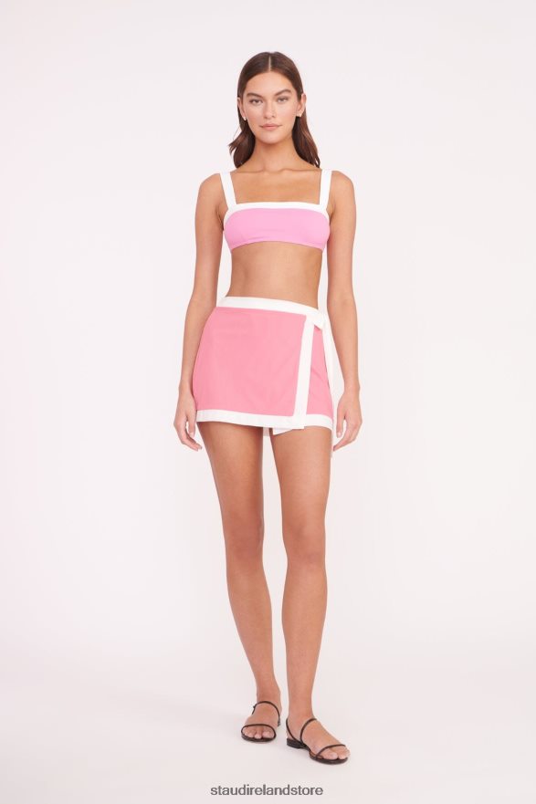 Women Clothing Coral Pink White STAUD GRETCHEN COVERUP WRAP SKIRT H8RLPJ734