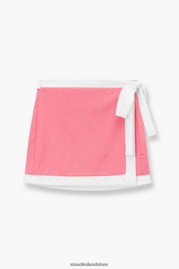 Women Clothing Coral Pink White STAUD GRETCHEN COVERUP WRAP SKIRT H8RLPJ734