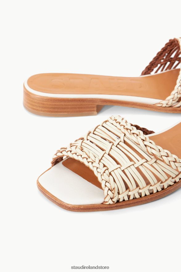 Women Clothing Cream STAUD CASPIAN WOVEN SLIDE H8RLPJ694