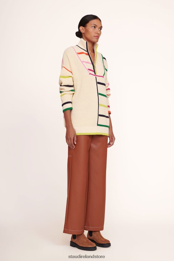 Women Clothing Creme Rainbow Multi STAUD HAMPTON SWEATER H8RLPJ598