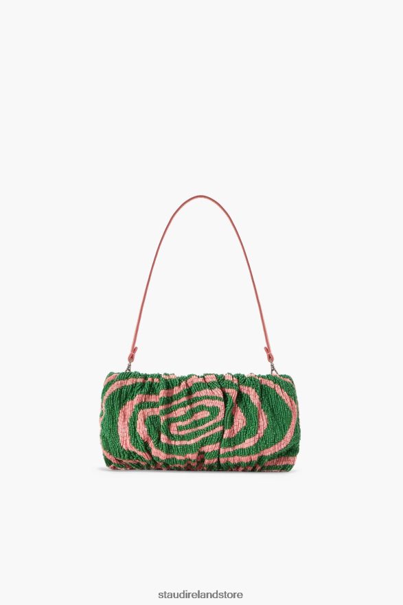 Women Clothing Emerald Acid Swirl STAUD BEADED BEAN BAG H8RLPJ680