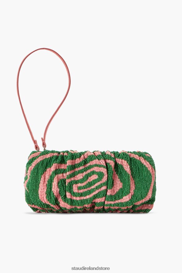 Women Clothing Emerald Acid Swirl STAUD BEADED BEAN BAG H8RLPJ680