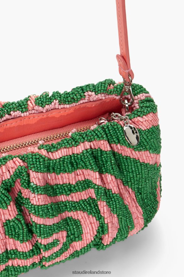 Women Clothing Emerald Acid Swirl STAUD BEADED BEAN BAG H8RLPJ680