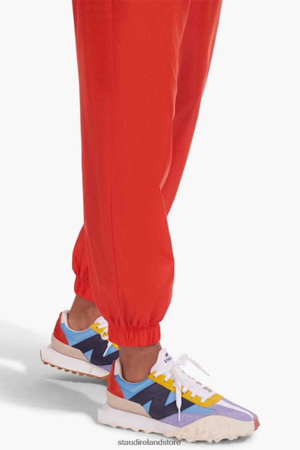 Women Clothing Fiery Red NB X STAUD BELTED NYLON TRACK PANT H8RLPJ562
